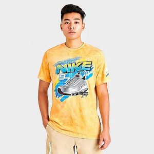 Nike Men&apos;s Sportswear AM97 Racing Graphic T-Shirt in Yellow/Yellow Ochre Size 2XL 100% Cotton - 5821207