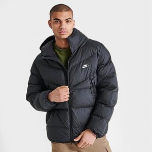 Nike Men&apos;s Sportswear Storm-FIT Windrunner Zip-Up Down Jacket in Black/Black Size 2XL 100% Polyester - 5875472