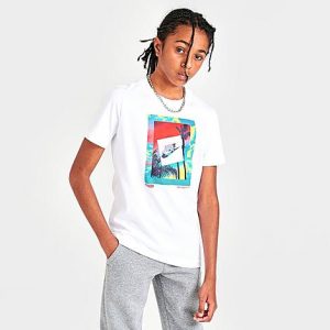 Nike Kids&apos; Sportswear Photo Reel T-Shirt in White/White Size XL 100% Cotton - 5820195