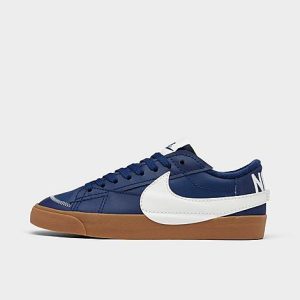 Nike Blazer Low &apos;77 Jumbo SE Varsity Casual Shoes in Blue/Midnight Navy Size 7.5 Leather/Suede/Knit - 3215987