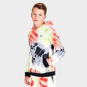 Nike Kids&apos; Sportswear Club Tie-Dye Pullover Hoodie Size XL Cotton/Polyester/Fleece - 5790887