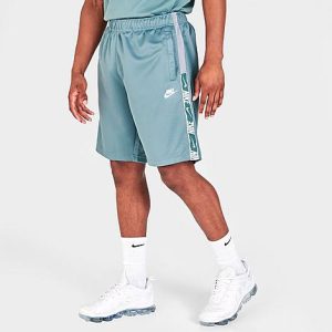 Nike Men&apos;s Sportswear Repeat Shorts in Grey/Grey Size Large 100% Polyester/Fiber - 5797154