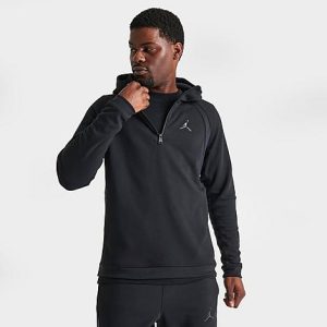 Jordan Men&apos;s Sport Half-Zip Hoodie in Black/Black Size 3XL Cotton/Polyester/Jersey - 5849538