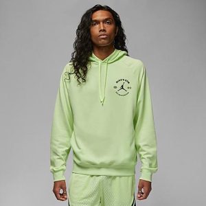 Jordan Men&apos;s Dri-FIT Sport BC Fleece Hoodie in Green/Light Liquid Lime Size 2XL Cotton/Polyester/Fleece - 5891190