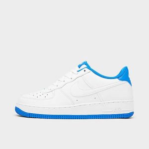 Nike Big Kids&apos; Air Force 1 ESS Casual Shoes in Blue/White/White Size 7.0 Leather - 3217715