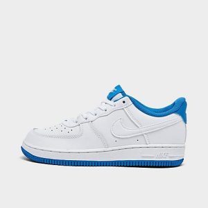 Nike Little Kids&apos; Force 1 Casual Shoes in Blue/White/White Size 13.5 Leather - 3209834