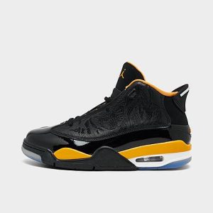 Big Kids&apos; Air Jordan Dub Zero Basketball Shoes in Black/Black Size 7.0 Leather - 3222346