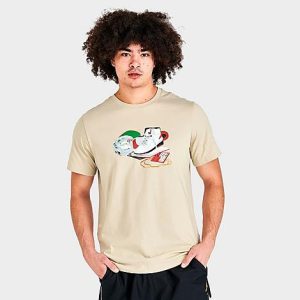 Jordan Men&apos;s Flight Artist Series T-Shirt in Beige/Rattan Size 3XL 100% Cotton - 5849580