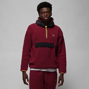 Jordan Men&apos;s Essential Winter Fleece Hoodie in Red/Cherrywood Red Size 2XL 100% Cotton/100% Nylon/100% Polyester - 5891300