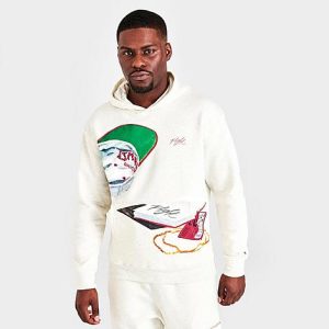 Jordan Men&apos;s Artist Series Jacob Rochester Pullover Hoodie in Off-White/Oatmeal Heather Size 3XL Cotton/Polyester - 5849568