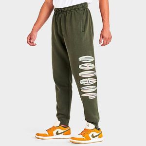 Jordan Men&apos;s Flight MVP Fleece Jogger Pants in Green/Cargo Khaki Size 3XL Cotton/Polyester/Fleece - 5849742