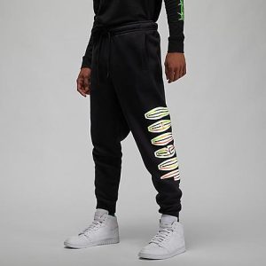 Jordan Men&apos;s Flight MVP Fleece Pants in Black/Black Size 2XL Cotton/Polyester/Fleece - 5891315