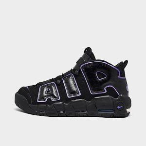 Nike Men&apos;s Air More Uptempo &apos;96 Basketball Shoes in Black/Black Size 13.0 Leather - 3171311