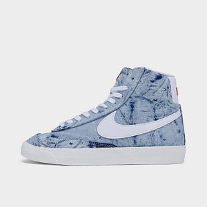 Nike Women&apos;s Blazer Mid &apos;77 SE Washed Denim Casual Shoes in Blue/Multicolor Size 6.0 - 3151205