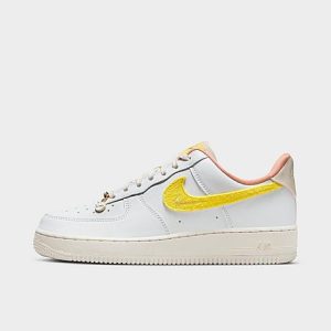 Nike Women&apos;s Air Force 1 &apos;07 LX Mini Mama Casual Shoes in White/Yellow/White Size 12.0 Leather - 3219745