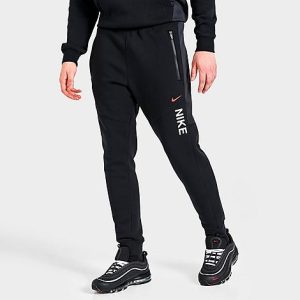 Nike Men&apos;s Sportswear Hybrid Fleece Jogger Pants in Black/Black Size 2XL Cotton/Polyester/Fleece - 5821056