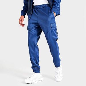 Nike Men&apos;s Sportswear Hybrid Fleece Cargo Jogger Pants in Blue/Mystic Navy Size Medium 100% Polyester/Fleece - 5821913