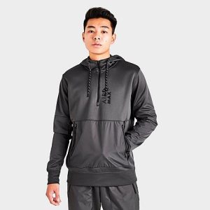 Nike Men&apos;s Sportswear Air Max Graphic Half-Zip Hoodie in Grey/Medium Ash Size 2XL 100% Polyester/Knit/Jacquard - 5821106