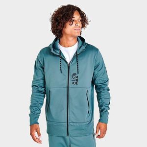 Nike Men&apos;s Air Max Therma-Fit Fitness Hoodie in Blue/Mineral Slate Size Medium 100% Polyester/Fleece - 5848280