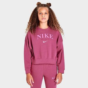 Nike Girls&apos; Sportswear Trend Fleece Sweatshirt in Pink/Sweet Beet Size XL Cotton/Polyester/Fleece - 5820578