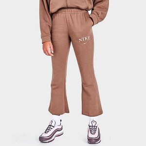 Nike Girls&apos; Sportswear Trend Fleece Pants in Brown/Archaeo Brown Size XL Cotton/Polyester/Fleece - 5819276