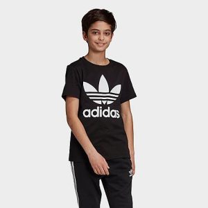 Adidas Kids&apos; Originals Trefoil T-Shirt in Black/Black Size Large 100% Cotton/Knit - 5580981