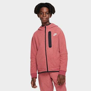 Nike Boys&apos; Tech Fleece Winterized Full-Zip Hoodie in Red/ Size Large - 5888823