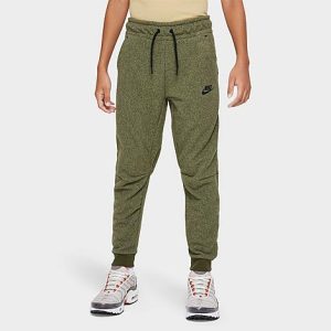 Nike Boys&apos; Tech Fleece Winterized Jogger Pants in Green/Rough Green Size Small Cotton/Polyester/Fleece - 5888836
