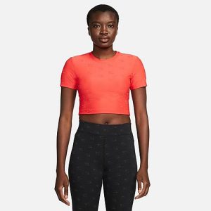 Nike Women&apos;s Air Short-Sleeve Crop Top in Red/ Size Small Cotton/Spandex/Knit - 5878880