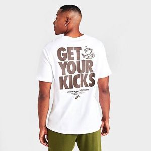 Nike Men&apos;s Sportswear Get Your Kicks T-Shirt in White/White Size 2XL 100% Cotton/Jersey - 5847785