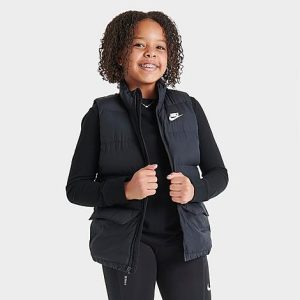 Nike Kids&apos; Sportswear Synthetic Fill Vest in Black/Black Size Large 100% Polyester - 5849220