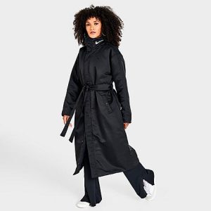 Nike Women&apos;s Sportswear Synthetic-Fill Parka Jacket in Black/Black Size XS 100% Polyester/Plastic - 5817847