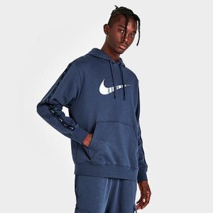Nike Sportswear Repeat Fleece Pullover Hoodie in Blue/Thunder Blue Size XL Cotton/Polyester/Fleece - 5848202
