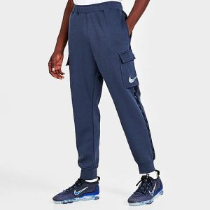 Nike Sportswear Repeat Tape Fleece Cargo Jogger Pants in Blue/Thunder Blue Size 2XL Cotton/Polyester/Fleece - 5847625