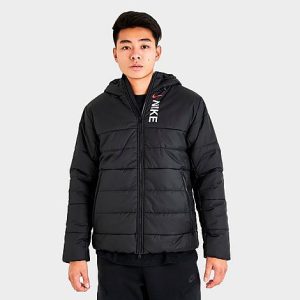 Nike Men&apos;s Sportswear Hybrid Synthetic Fill Jacket in Black/Black Size 2XL 100% Polyester - 5821066