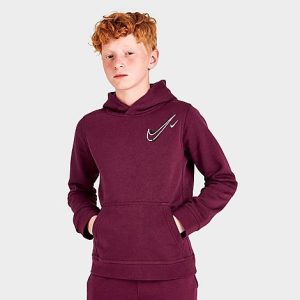 Nike Kids&apos; Sportswear SOS Hoodie in Red/Dark Beetroot Size XL Cotton/Polyester/Fleece - 5849896