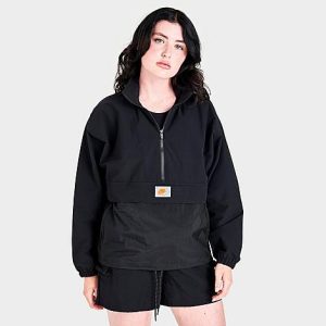 Nike Women&apos;s Sportswear Revolution Half-Zip Jacket in Black/Black Size XL Nylon/Spandex - 5817621