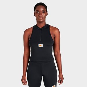 Nike Women&apos;s Sportswear Utility Long Tank Top in Black/Black Size XL Polyester/Spandex - 5817876
