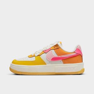 Nike Women&apos;s Air Force 1 Fontanka Casual Shoes in White/Yellow/Summit White Size 12.0 Leather - 3521742