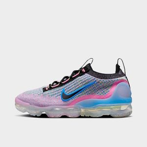 Nike Women&apos;s Air VaporMax 2021 Flyknit Running Shoes in Grey/Pink Blast Size 12.0 - 3521571