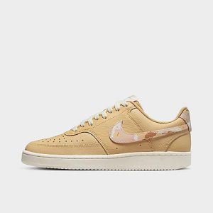 Nike Women&apos;s Court Vision Low Casual Shoes in Beige/Sesame Size 12.0 Leather - 3523203