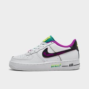 Nike Big Kids&apos; Air Force 1 LV8 SE Casual Shoes in White/White Size 7.0 Leather - 3514377