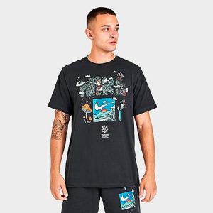 Nike Men&apos;s Sportswear Biosphere Graphic T-Shirt in Black/Off Noir Size Medium 100% Cotton - 5813004