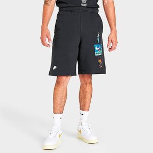 Nike Men&apos;s Sportswear Club Biosphere Shorts in Black/Off Noir Size 2XL Cotton/Polyester - 5813012