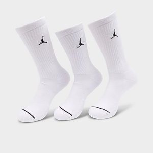 Jordan Men&apos;s Everyday Crew Socks (3-Pack) in White/White Size Large Nylon/Polyester/Spandex - 8205879