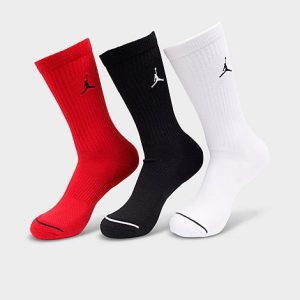 Jordan Men&apos;s Everyday Crew Socks (3-Pack) in Red/Black/White/Red Size Large Nylon/Polyester/Spandex - 8205881
