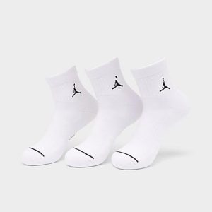 Jordan Everyday Ankle Socks (3-Pack) in White/White Size Large Nylon/Polyester/Spandex - 8205885
