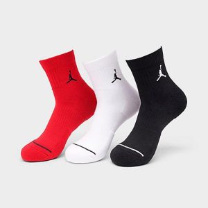 Jordan Everyday Ankle Socks (3-Pack) in Red/Black/White/Red Size Large Nylon/Polyester/Spandex - 8205887