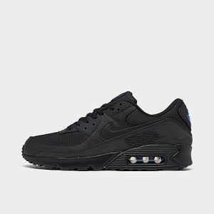Nike Men&apos;s Air Max 90 Casual Shoes in Black/Black Size 14.0 Leather - 3223359