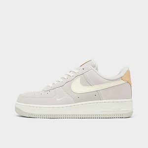 Nike Women&apos;s Air Force 1 Low Casual Shoes in Off-White/Light Bone Size 12.0 Leather - 3179137